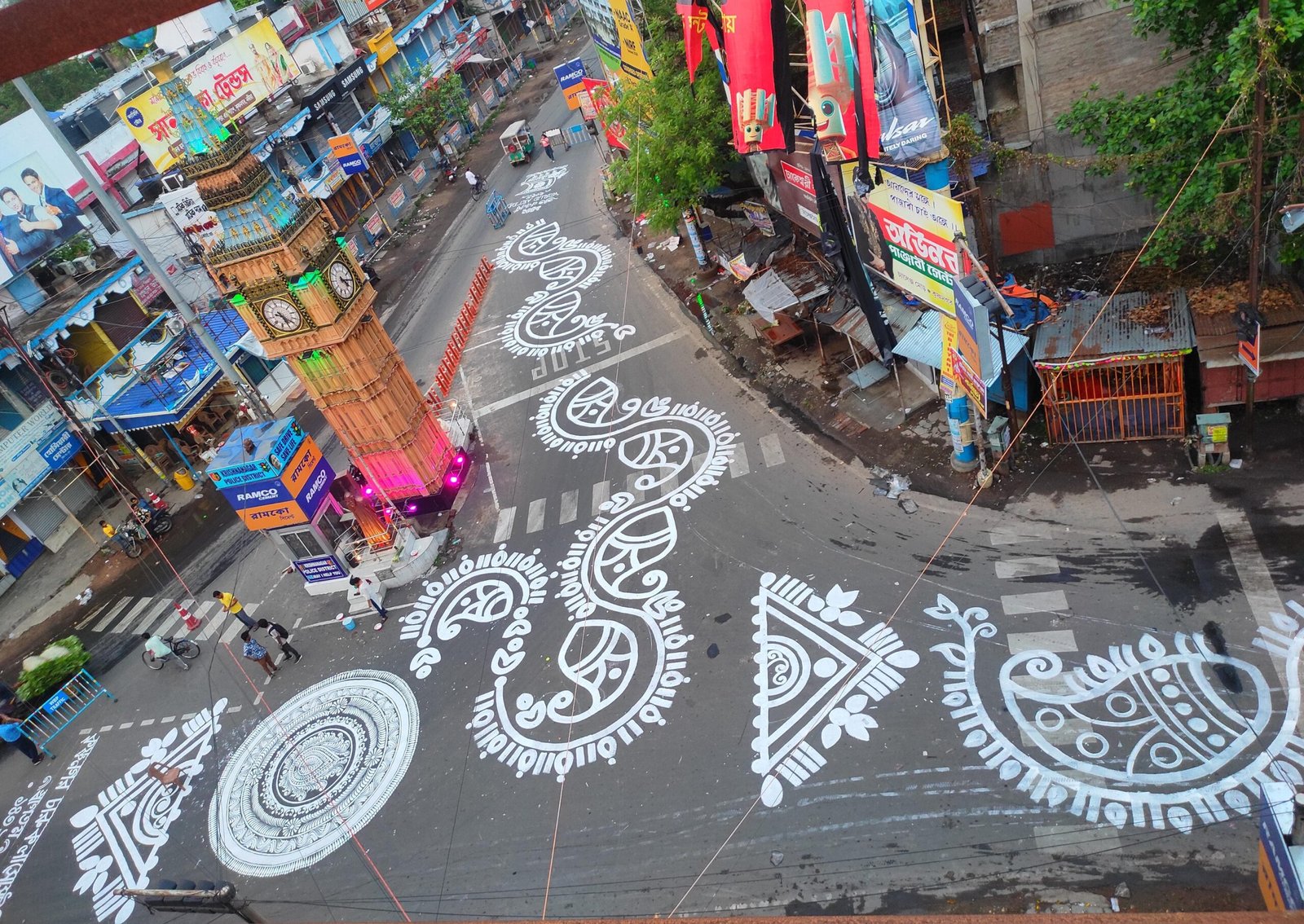 City Streets Adorned with Alpana Art