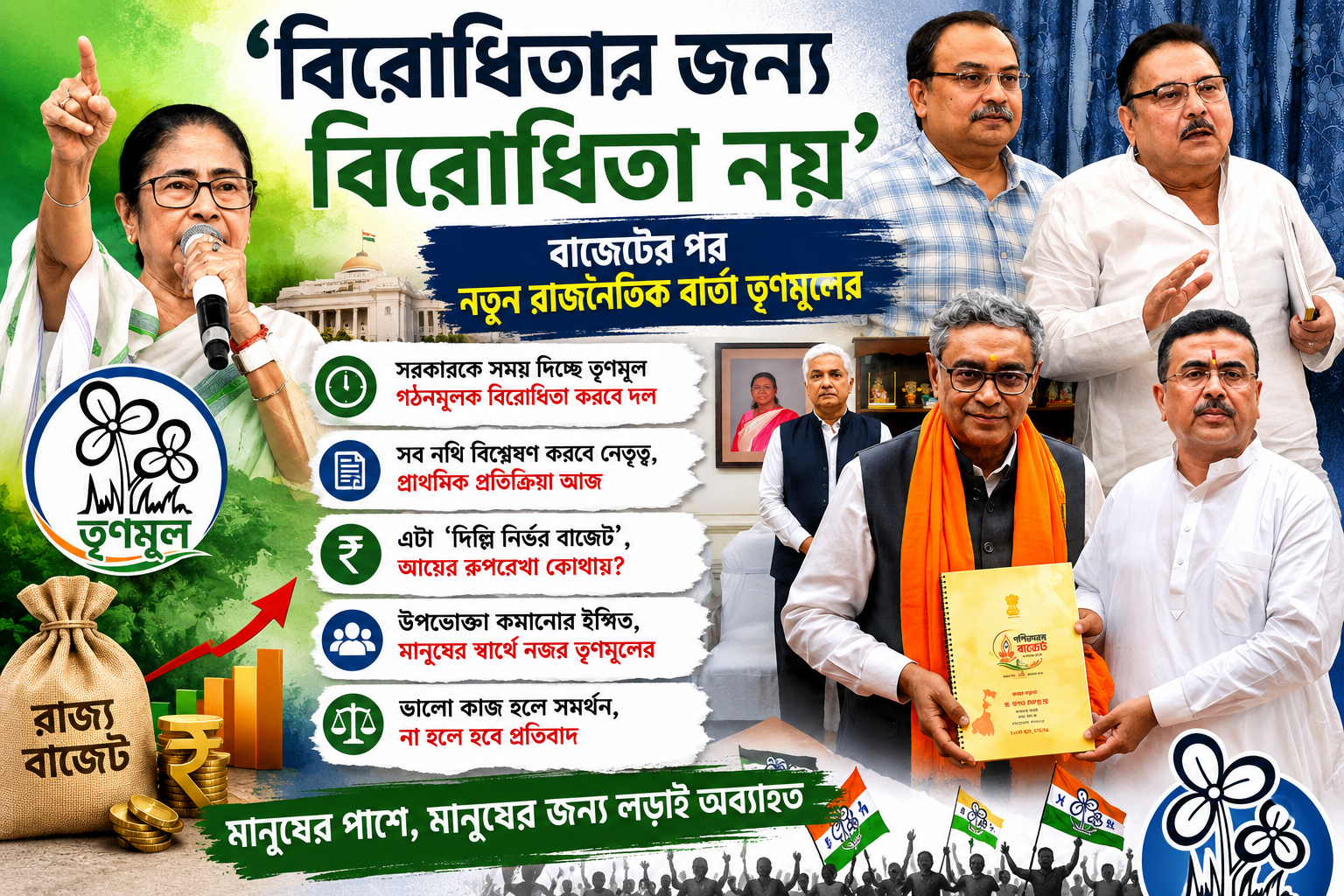 ‘বিরোধিতার জন্য বিরোধিতা নয়’, বাজেটের পর নতুন রাজনৈতিক বার্তা তৃণমূলের