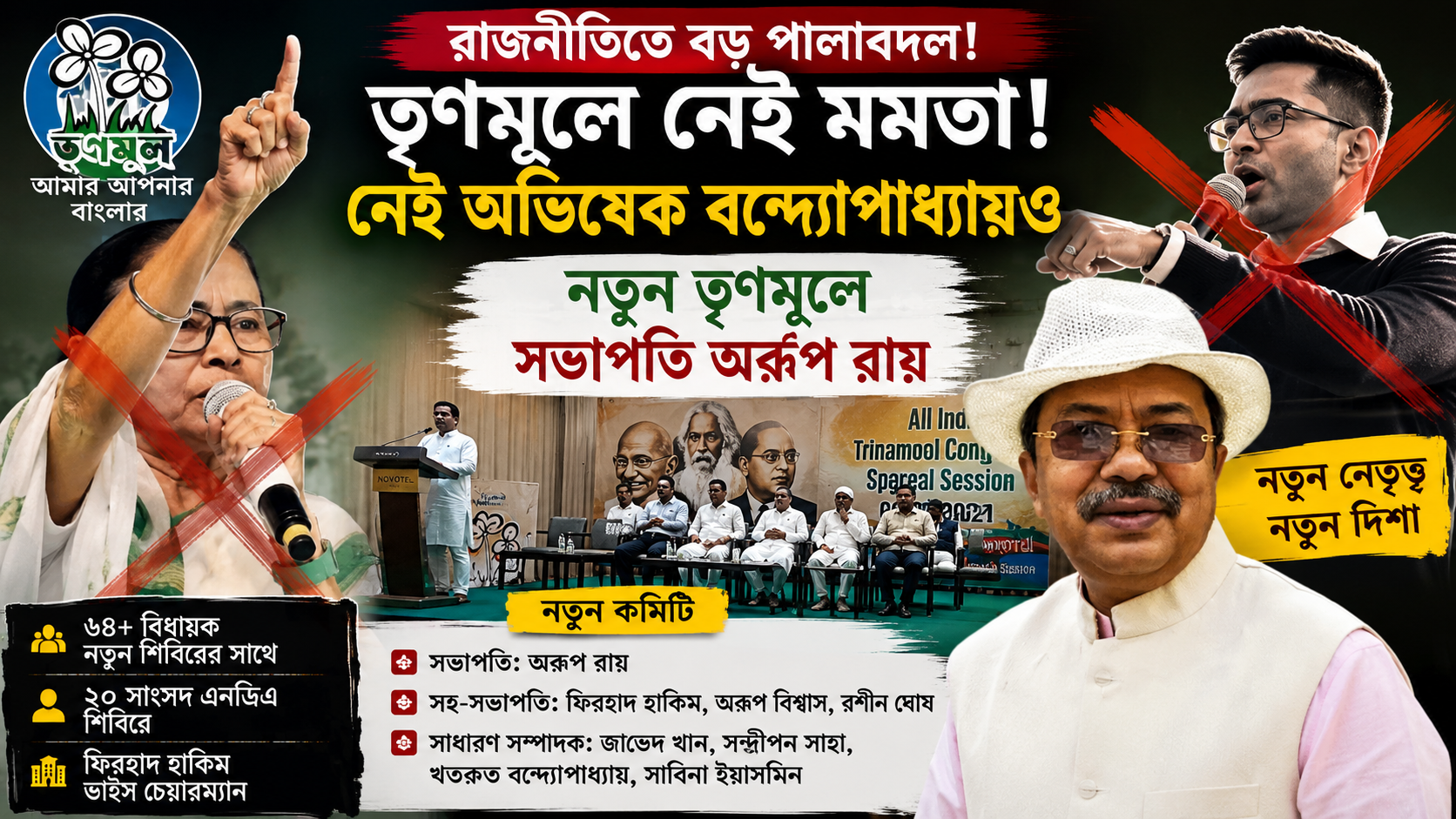 তৃণমূলে ‘মহাভাঙন’! অভিষেক সাসপেন্ড, মমতা শুধু উপদেষ্টা—দলের নিয়ন্ত্রণ এখন ঋতব্রত শিবিরের হাতে