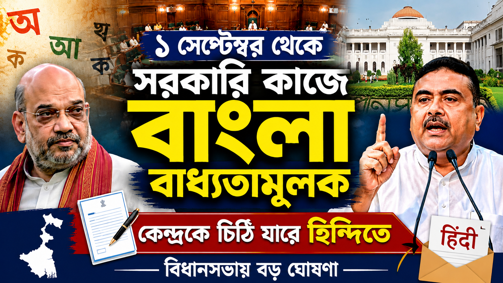 ১ সেপ্টেম্বর থেকে রাজ্যের সর্বস্তরে বাধ্যতামূলক বাংলা ভাষা, বিধানসভায় জোড়া ঘোষণা মুখ্যমন্ত্রী শুভেন্দু অধিকারীর