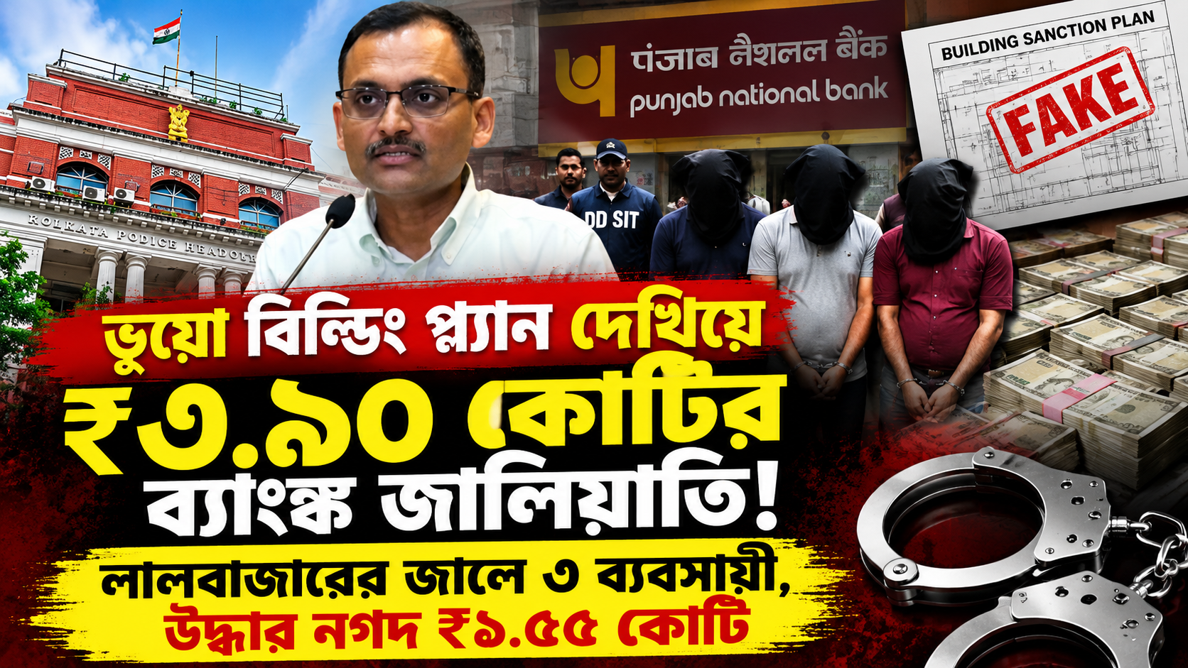 ভুয়ো বিল্ডিং প্ল্যান দেখিয়ে ₹৩.৯০ কোটির ব্যাঙ্ক জালিয়াতি! লালবাজারের জালে ৩ ব্যবসায়ী, উদ্ধার নগদ ₹১.৫৫ কোটি