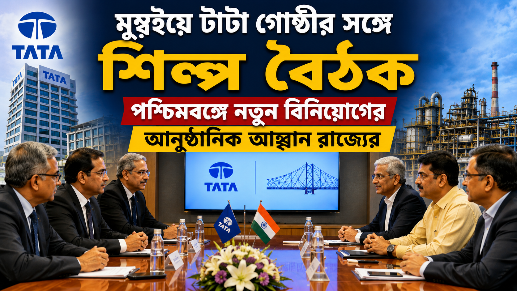 মুম্বইয়ে টাটা গোষ্ঠীর সঙ্গে শিল্প বৈঠক, পশ্চিমবঙ্গে নতুন বিনিয়োগের আনুষ্ঠানিক আহ্বান রাজ্যের