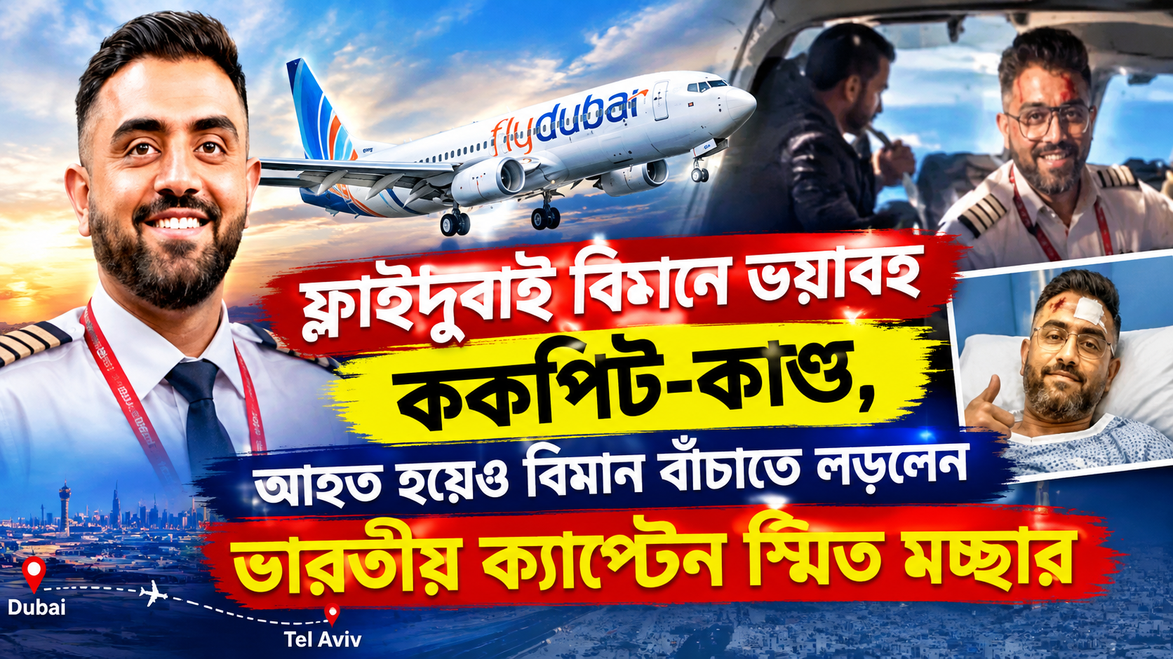 ফ্লাইদুবাই বিমানে ভয়াবহ ককপিট-কাণ্ড, আহত হয়েও বিমান বাঁচাতে লড়লেন ভারতীয় ক্যাপ্টেন স্মিত মচ্ছার